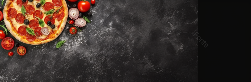 黑色混凝土背景下的意大利披萨和披萨烹饪配料,高清,摄影图,摄影图片,图片大全,摄影图免费下载